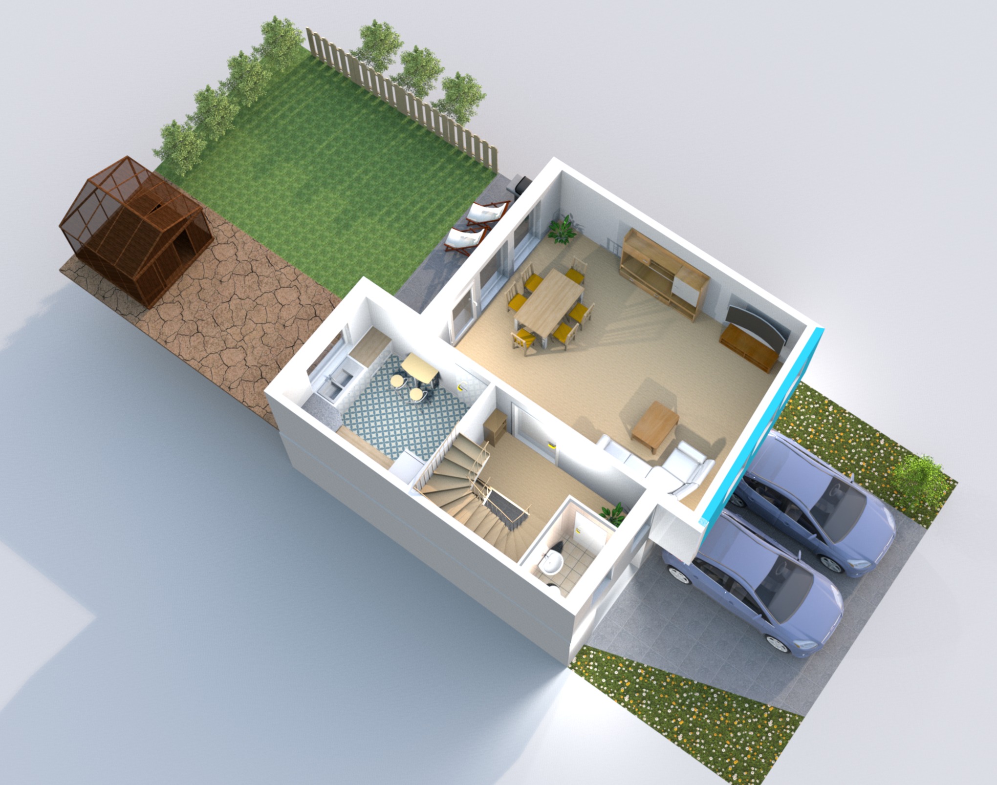 Grundriss 1. Obergeschoss 3D-Modell Grundriss 1. Obergeschoss 3D-Modell